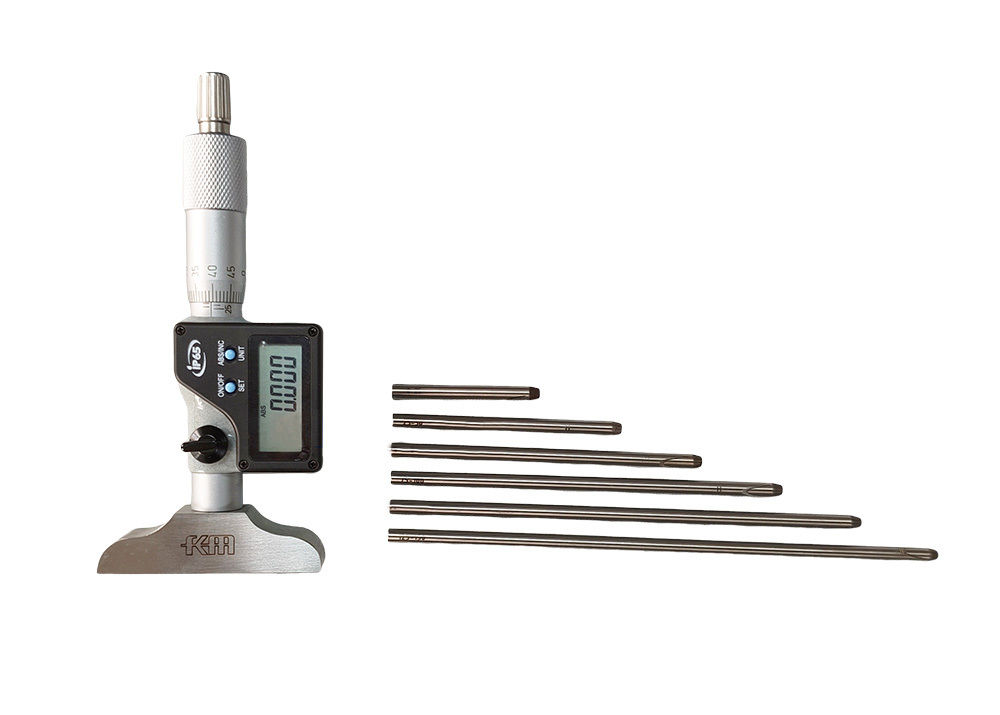 IP65 0-150mm Digital Depth Micrometer Gauge Tools with Carbide-Tipped Rod