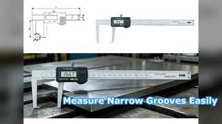 Kaliper Digital Alur Eksternal Kepala Datar 0-200Mm/0-8" Pabrik Alat Ukur OEM Presisi Tinggi